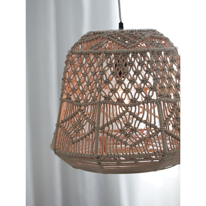 Pleciona lampa wisząca boho Jane naturalna makrama